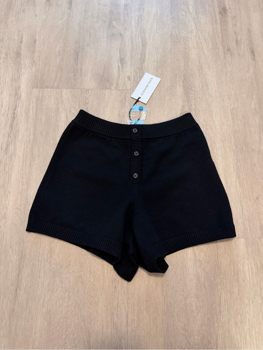 We Wore What Jersey Knit Button Front Shorts Size XXS in Black